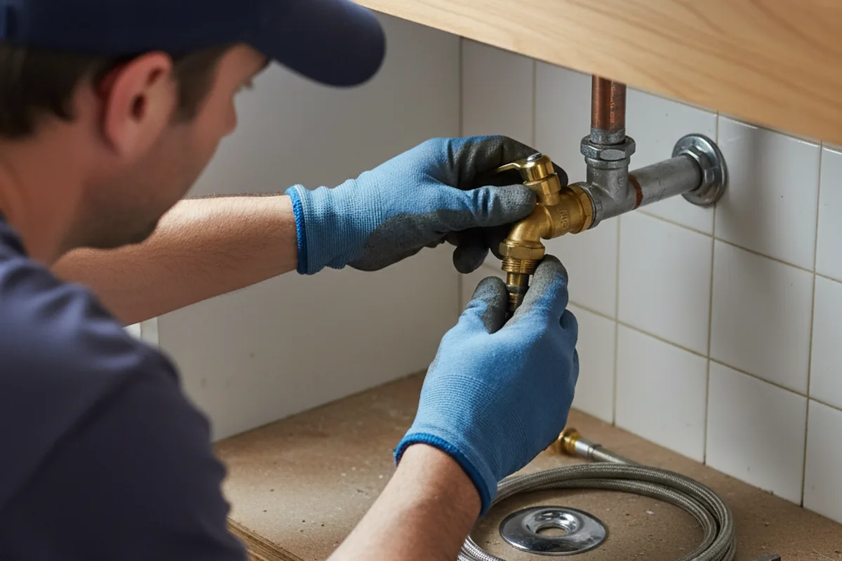 Shutoff valve and fitting work during Emergency Plumbing in Burghill